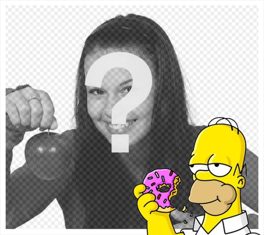 Homer Simpson em um canto de suas fotos com este efeito ..