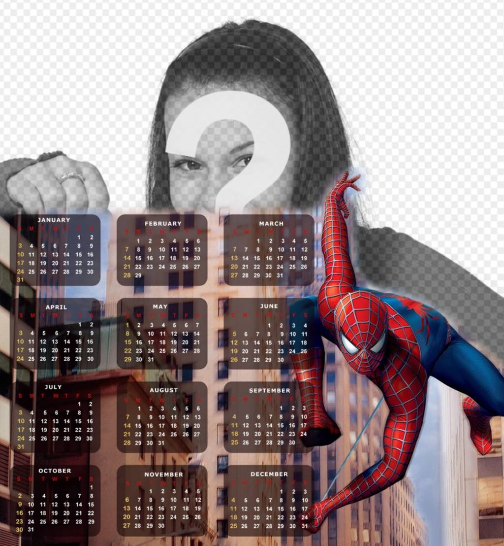 Homem-Aranha em seu calendário 2016 Inglês para editar ..