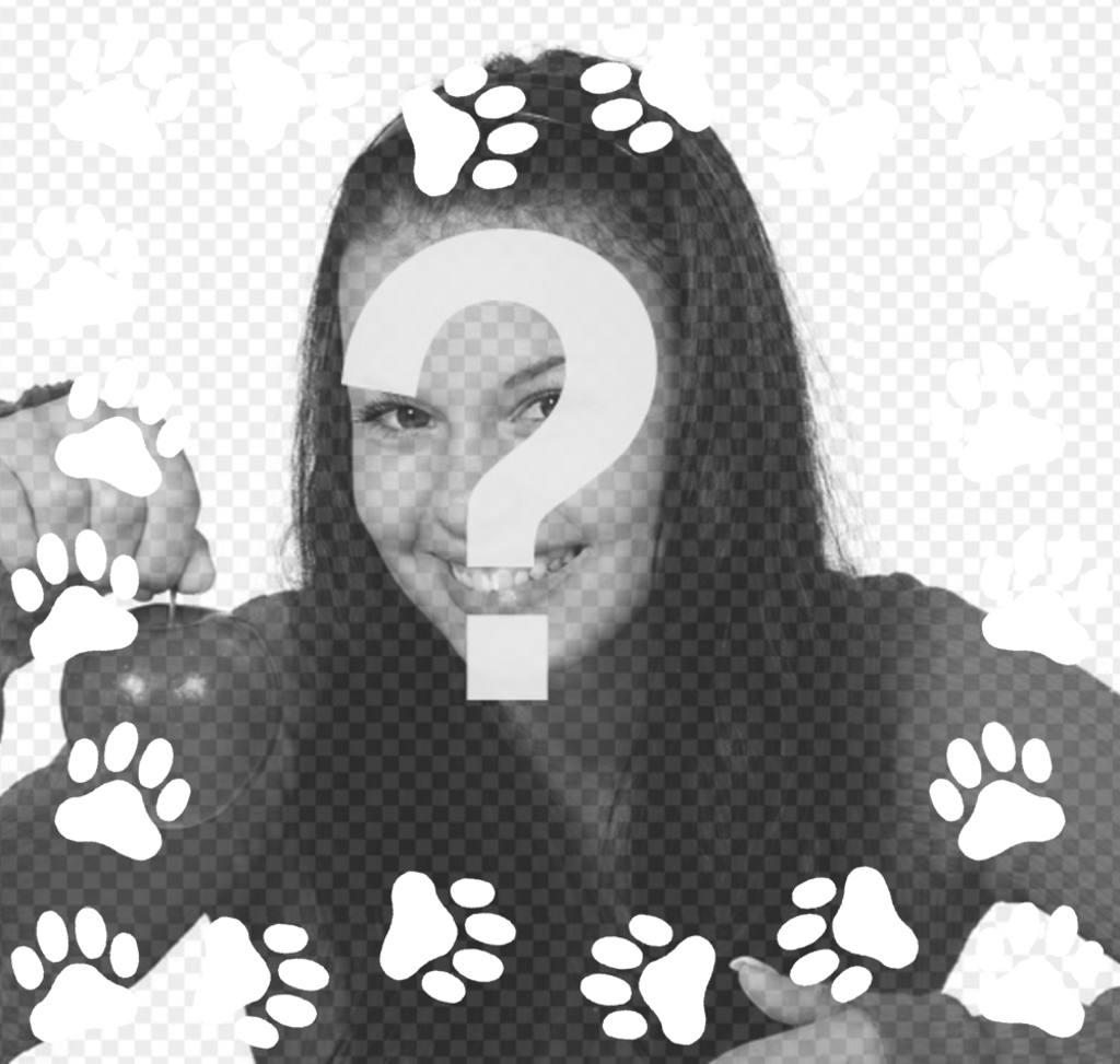 pegadas cão branco para decorar suas fotos para Editar ..