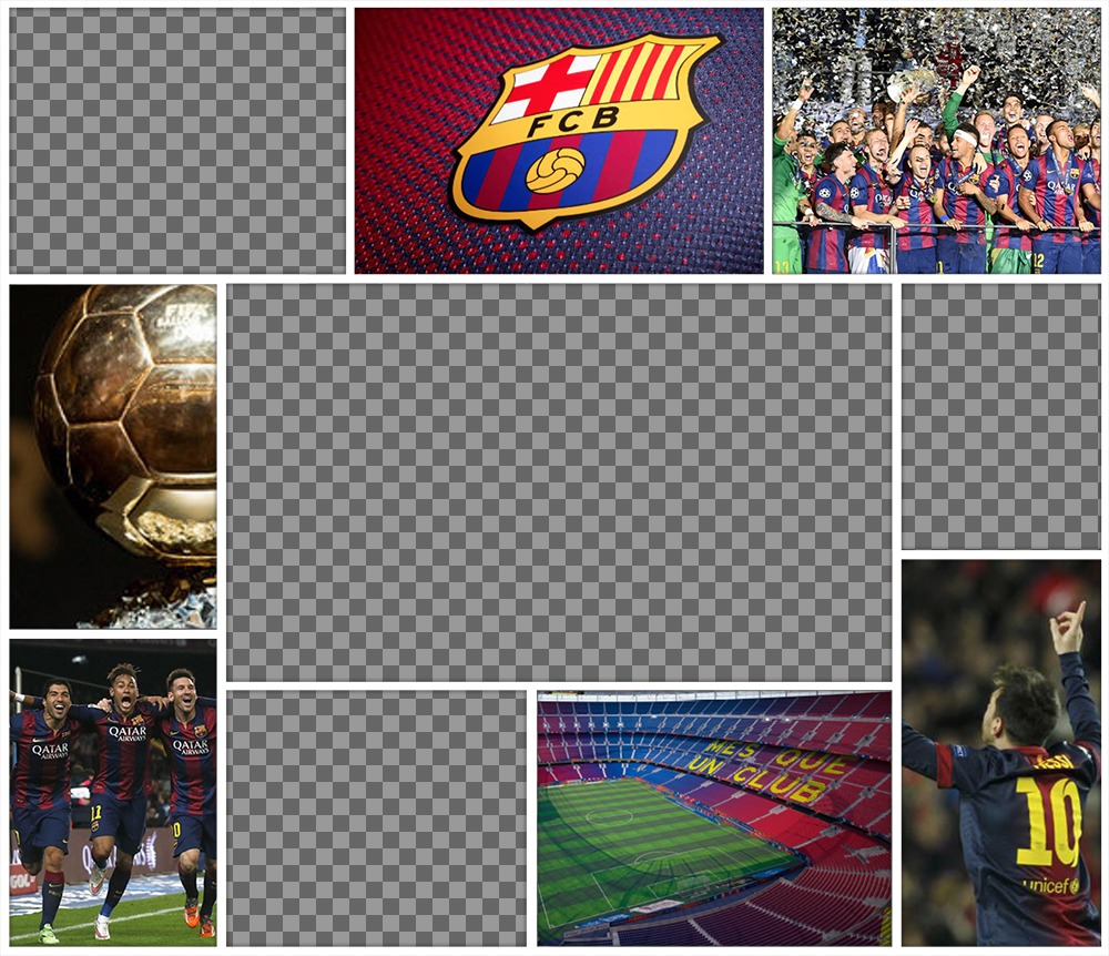 colagem original do FC Barcelona para editar com 4 fotos ..
