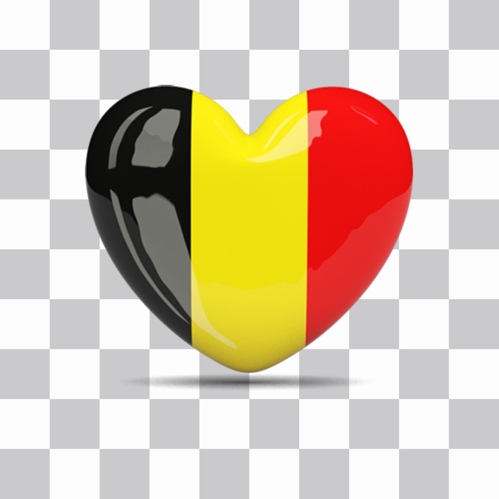 Coração com bandeira de Bélgica para decorar as suas fotos ..