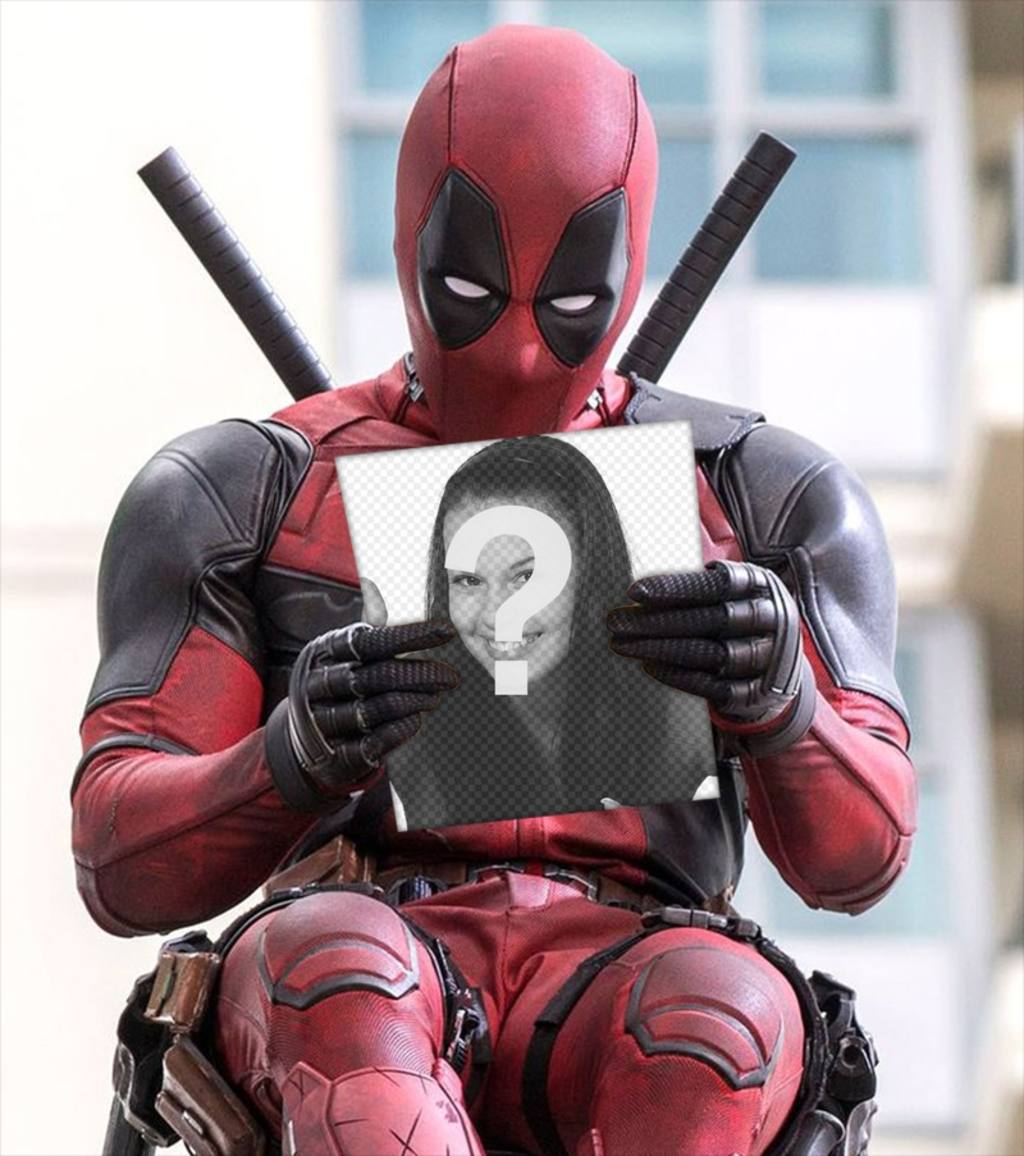 Deadpool segurando sua foto com este efeito livre ..