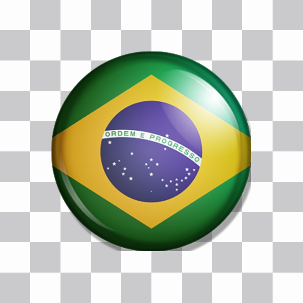 bandeira brasileira como um botão para colar em suas fotos ..
