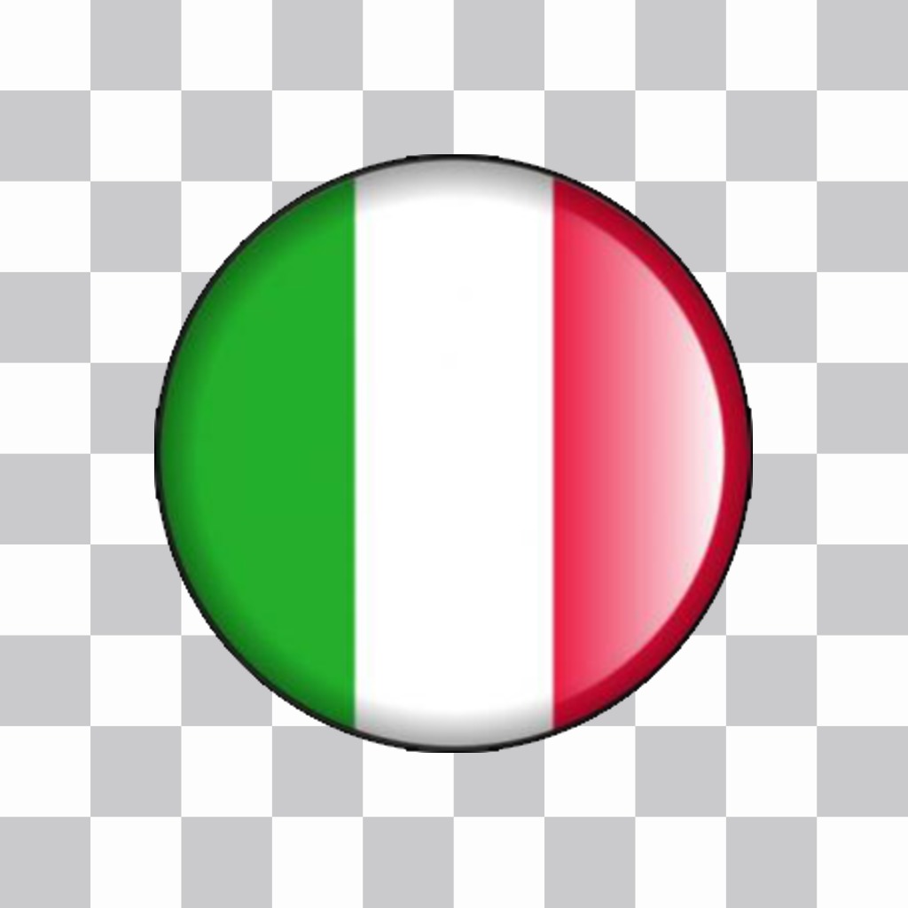 Botão da bandeira da Itália com o qual você pode decorar suas imagens on-line ..