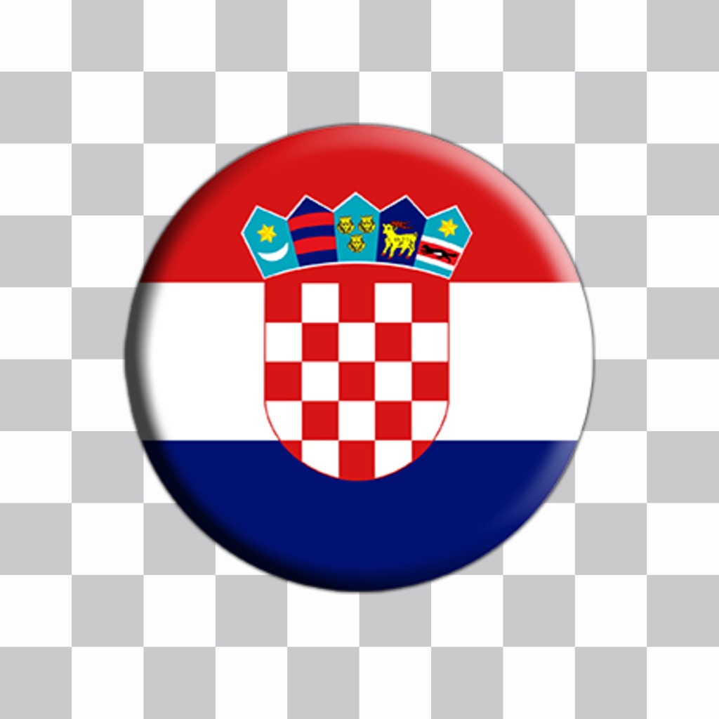 Botão com a bandeira da Croácia para adicionar às suas fotos como uma etiqueta Carregar ..