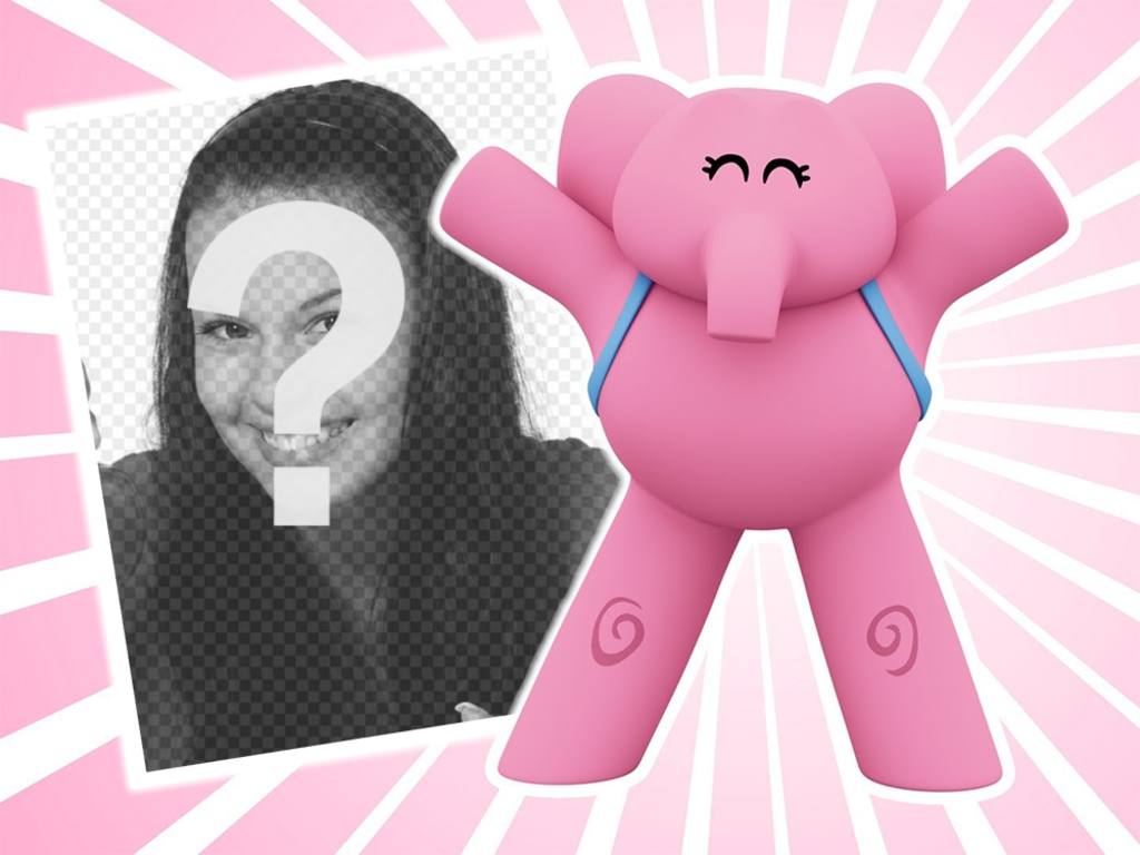 efeito em linha com o elefante Elly de Pocoyo perfeito para enviar sua foto ..