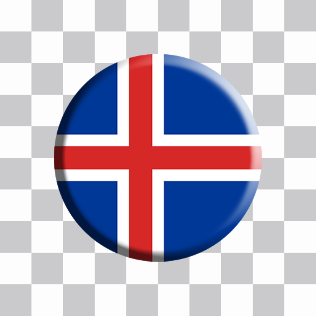 Bandeira de Islândia como um botão para decorar suas fotos online ..