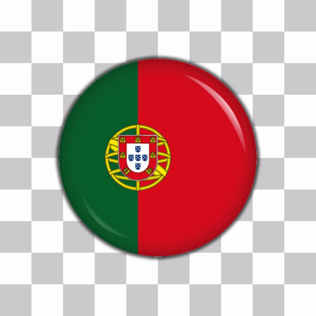Botão com a bandeira de Portugal para adicionar em suas fotos com este efeito efeito ..