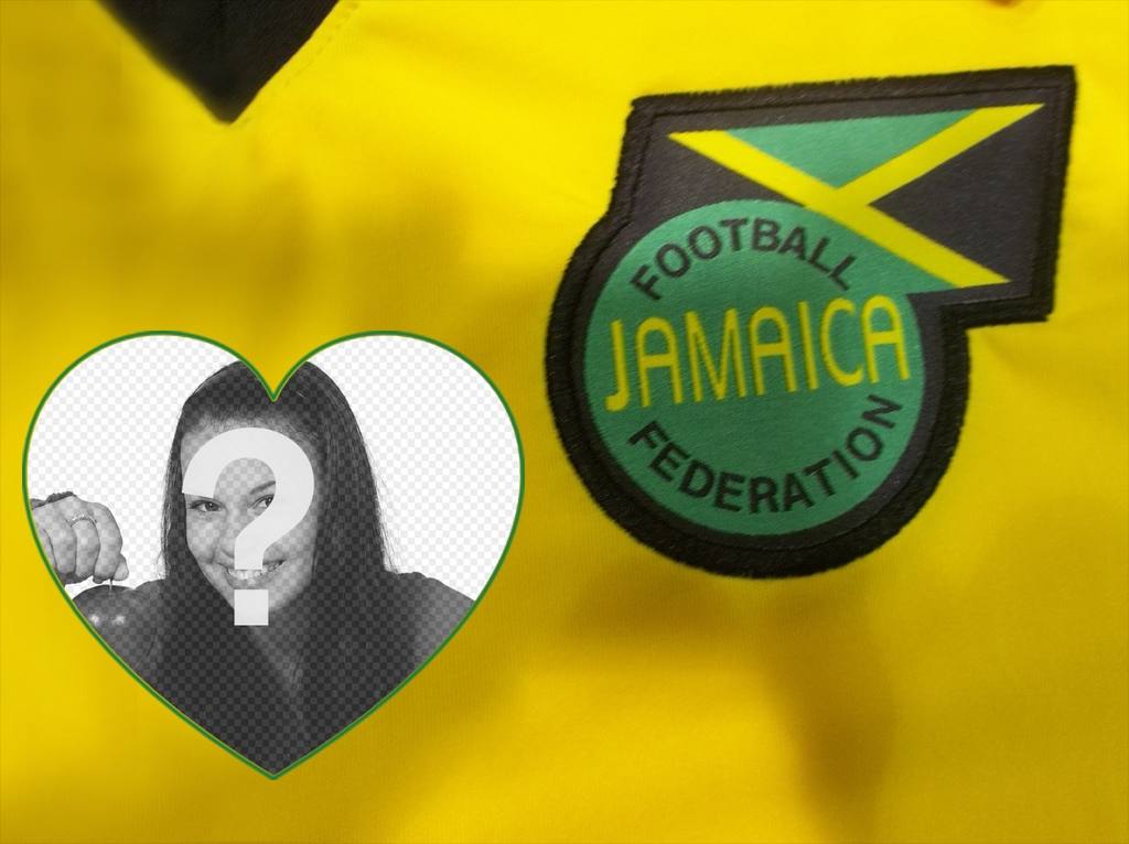 Efeito fotográfico com a camisa de futebol e escudo da Jamaica ..