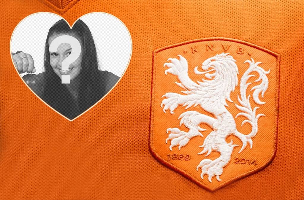 Shirt e logotipo da equipe de futebol da Holanda para editar com sua foto ..