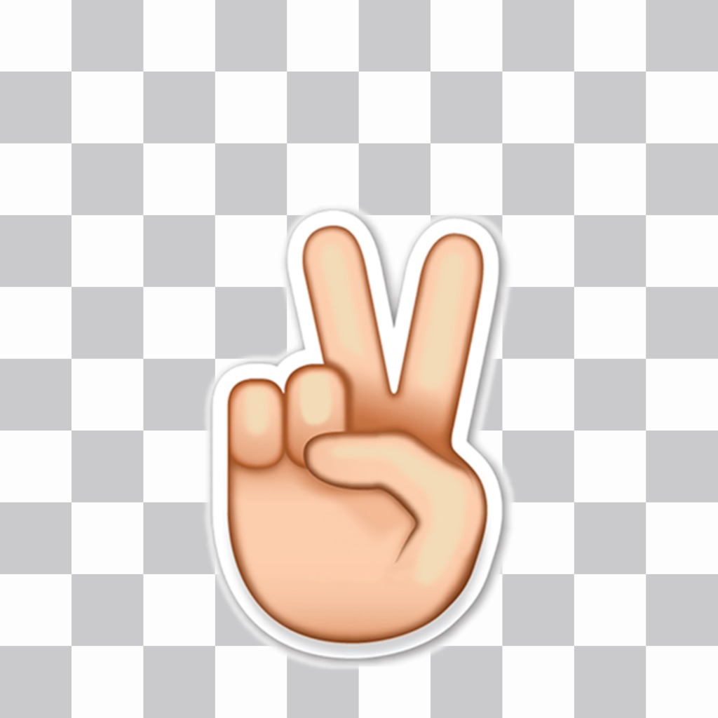 Emoji da forma da mão V para colar em suas fotos como a etiqueta ..