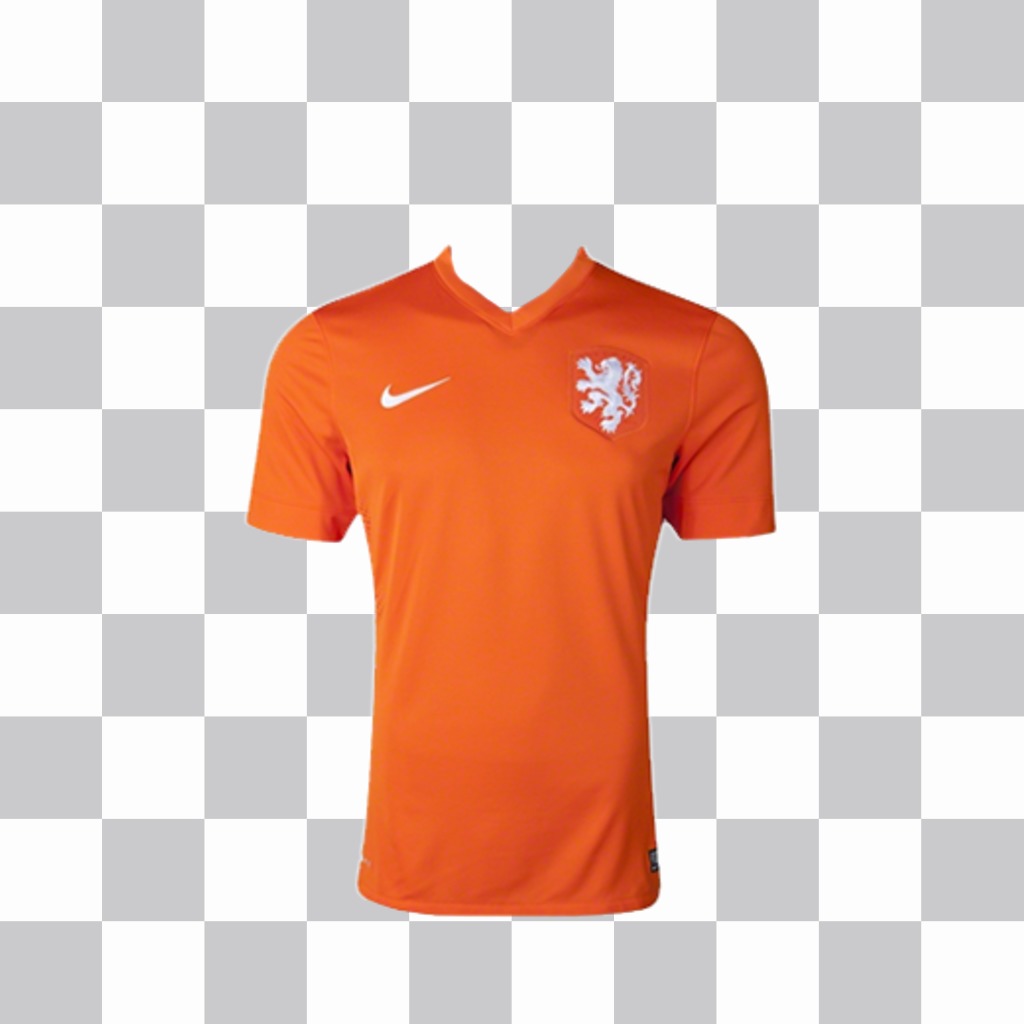 camisa laranja da equipa de futebol holandesa para colar em suas fotos ..