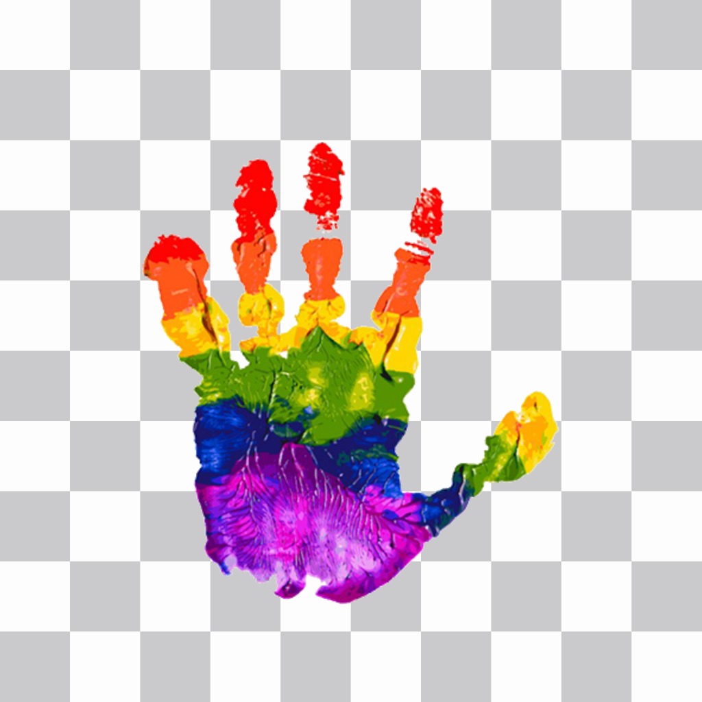 Mão com as cores do arco-íris que você pode colar em suas fotos de graça ..