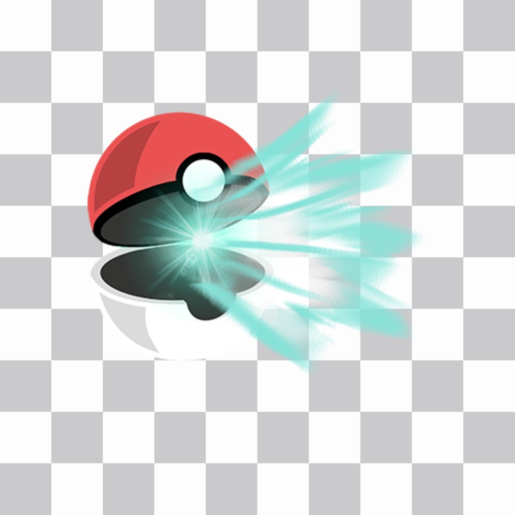 Adesivos de uma abertura Pokeball com um feixe de luz para colar em sua ..