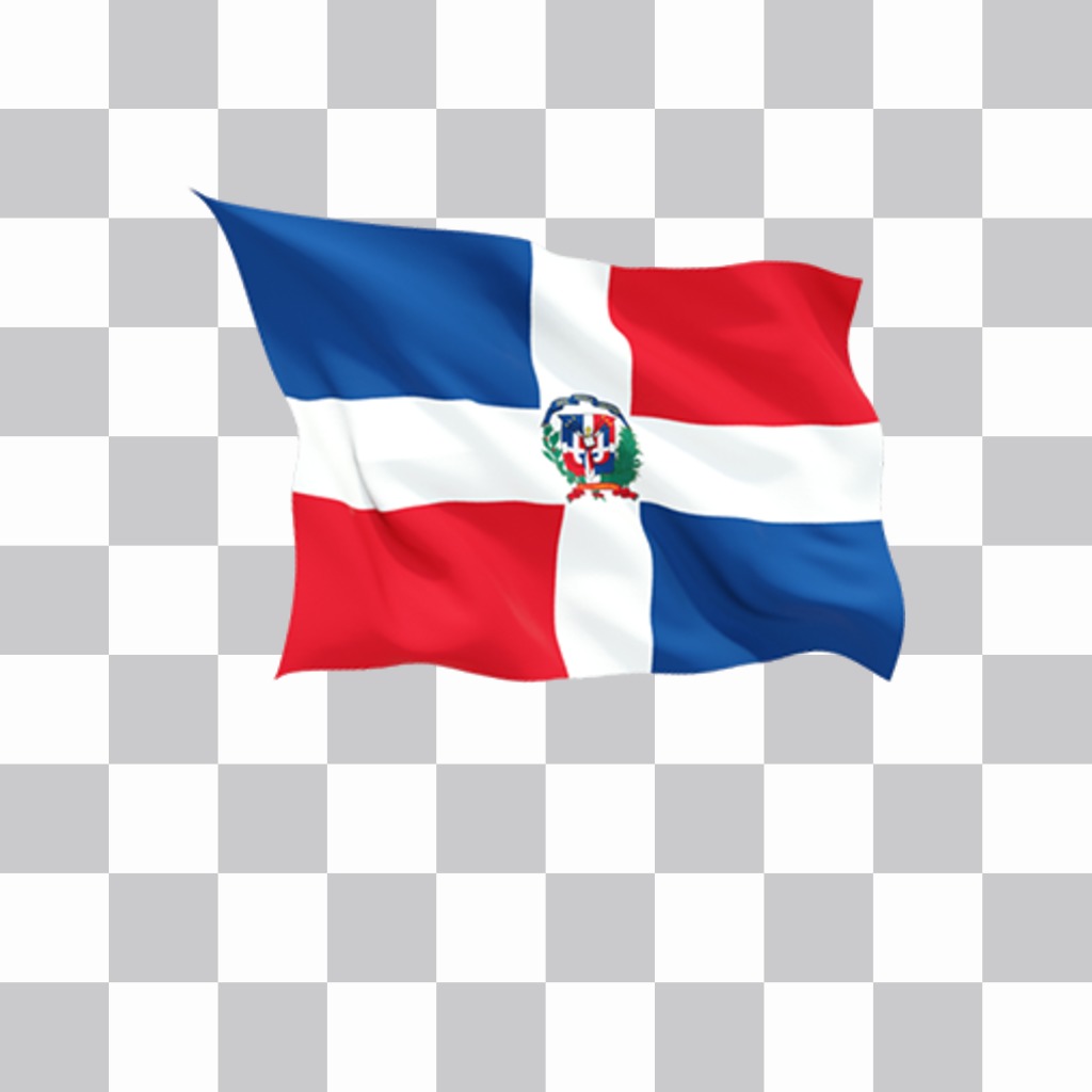Bandeira de ondulação da República Dominicana para colar em suas fotos como a etiqueta ..