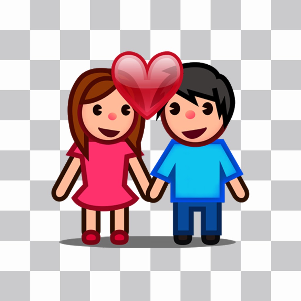 Emoji casal e um coração que você pode adicionar em suas fotos ..