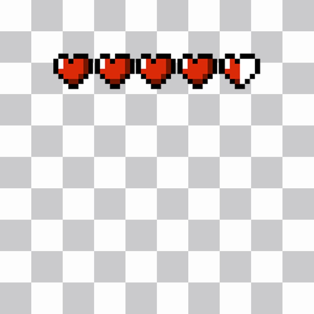 Lifebar com corações pixelated para adicioná-lo em suas fotos para ..