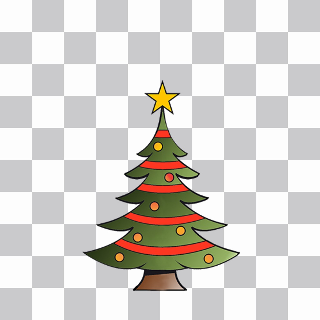 Árvore de Natal decorativa para colar em suas fotos on-line como um editor de fotos etiqueta ..