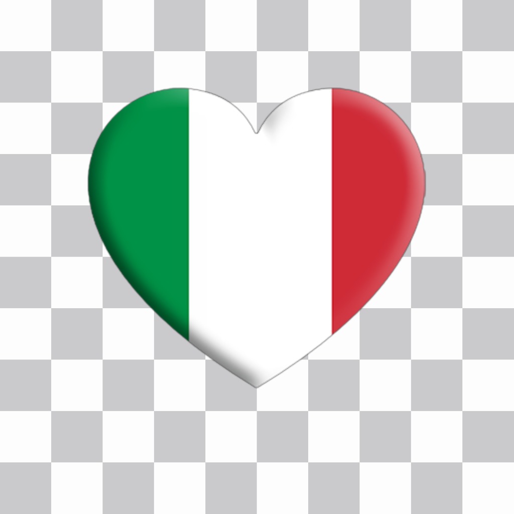 Coração com a bandeira da Itália para colar em qualquer lugar em suas fotos ..