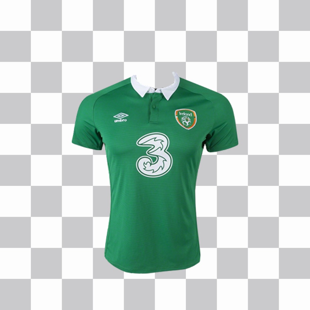 Cole o camisa de futebol da Irlanda em suas fotos como etiqueta em linha ..