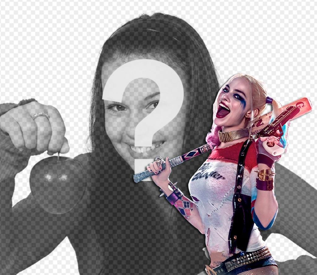Fotomontagem para colocar sua foto ao lado do vilão Harley Quinn ..