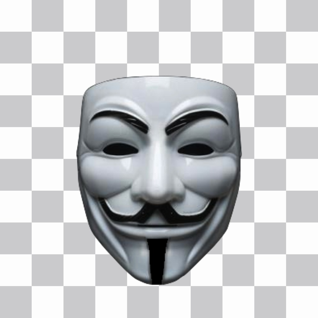 Etiqueta da máscara Anonymous para adicionar às suas fotos on-line 