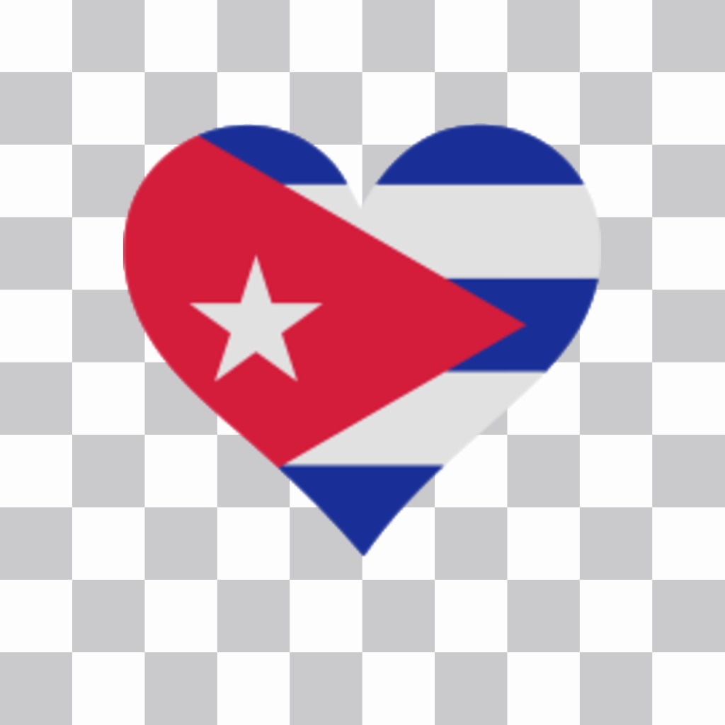 Cuba forma do coração da bandeira para colocar em suas