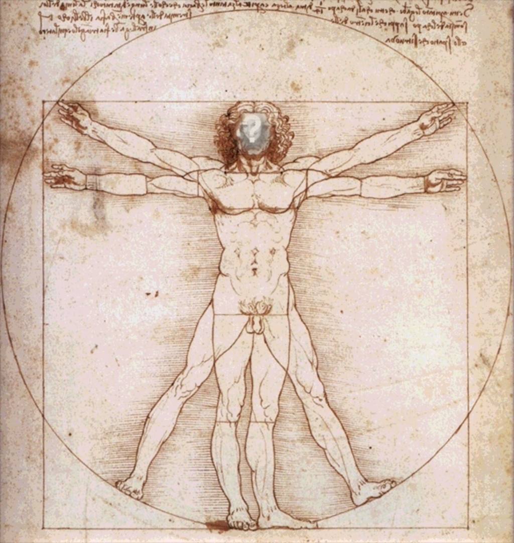 Seu rosto dentro do famoso Homem Vitruviano de Leonardo Da Vinci, quadro com o qual se..