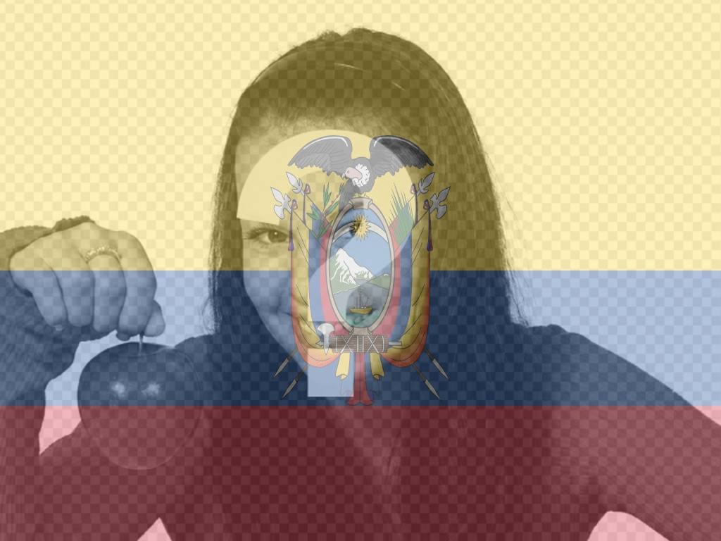 Fotomontagem para colocar a bandeira do Equador, juntamente com sua..
