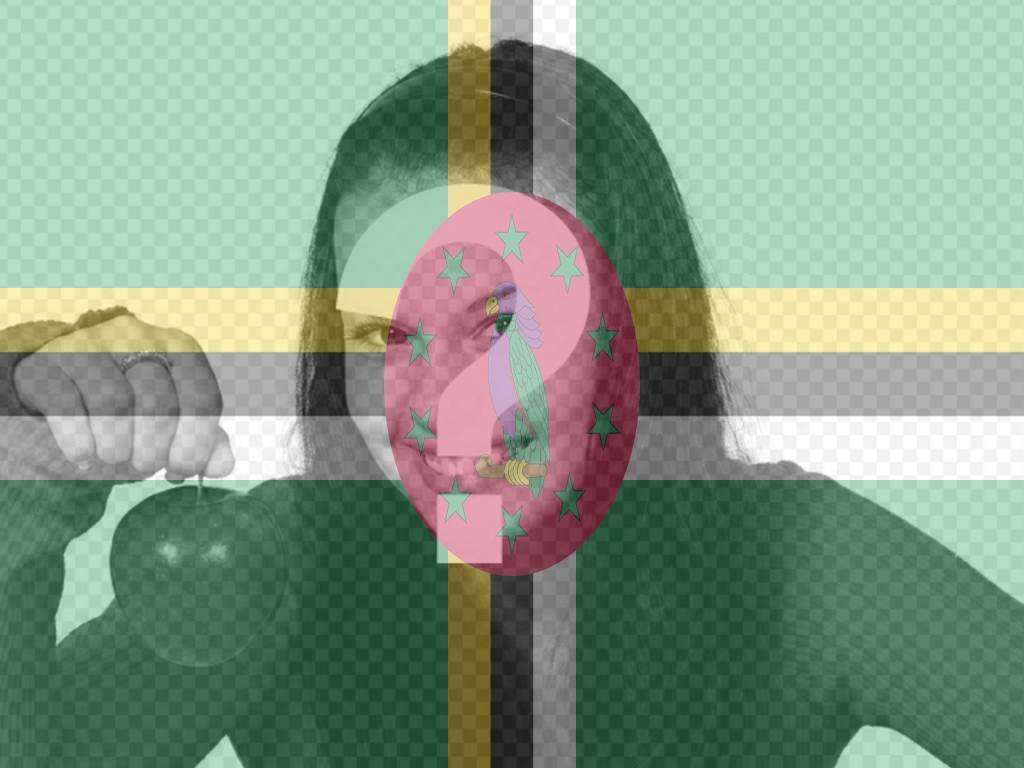 Monte fotos on-line para fazer uma colagem da bandeira da República Dominicana junto com sua..