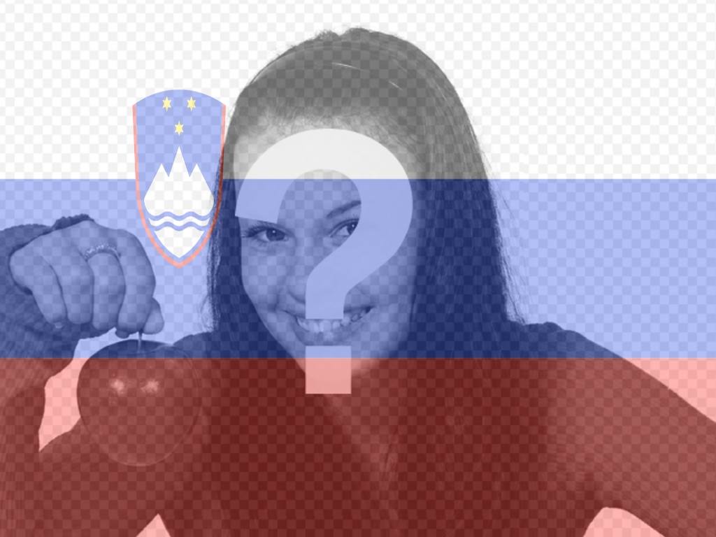 Coloque sua foto com a bandeira da Eslovénia com esta foto montagem..